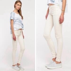 MOTHER Skinny Jeans The Looker Bump in the Night Sz 27 Cream Cotton Soft Denim